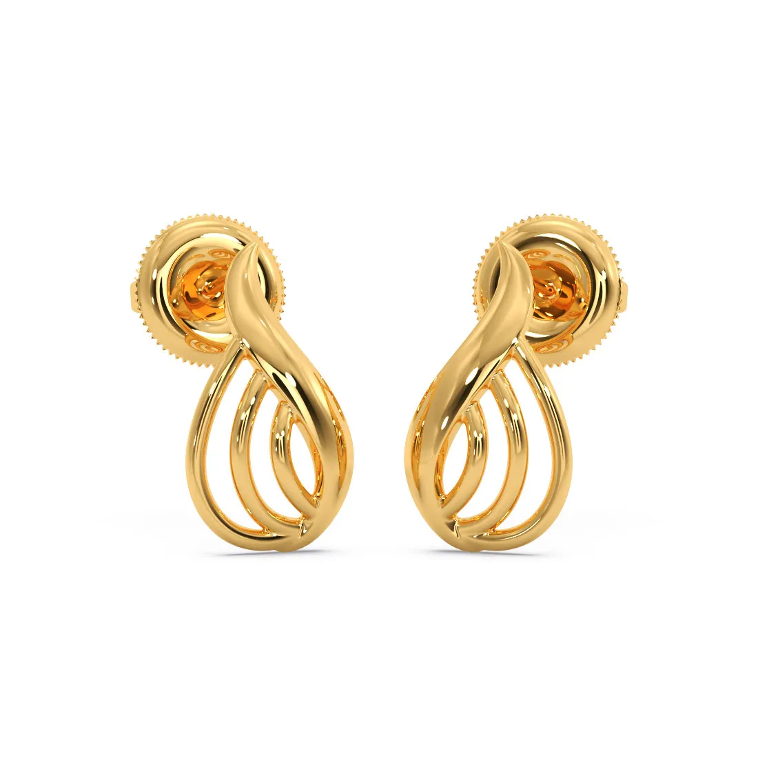 Amber Drop Gold Earrings